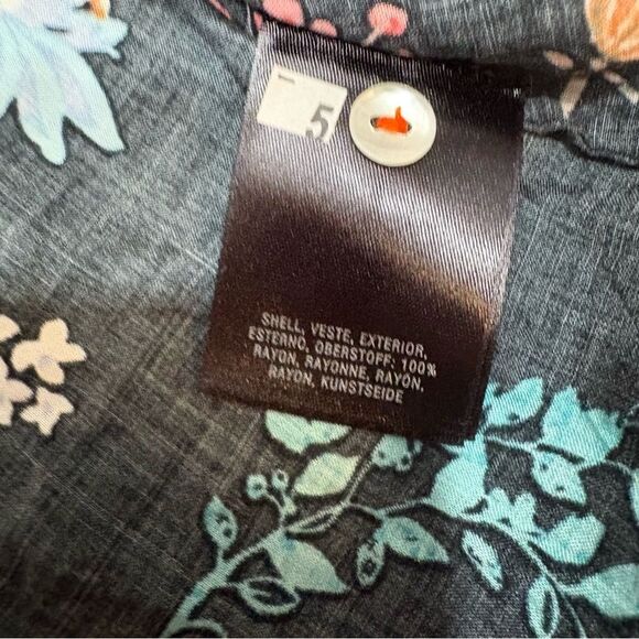 Maeve Anthro Dark Floral Woodland Animal Blouse Size 2 - Picture 6 of 12